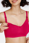 Zivame Maternity Double Layered Non Wired 3/4th Coverage Nursing Bra - Virtual Pink — thumbnail 5